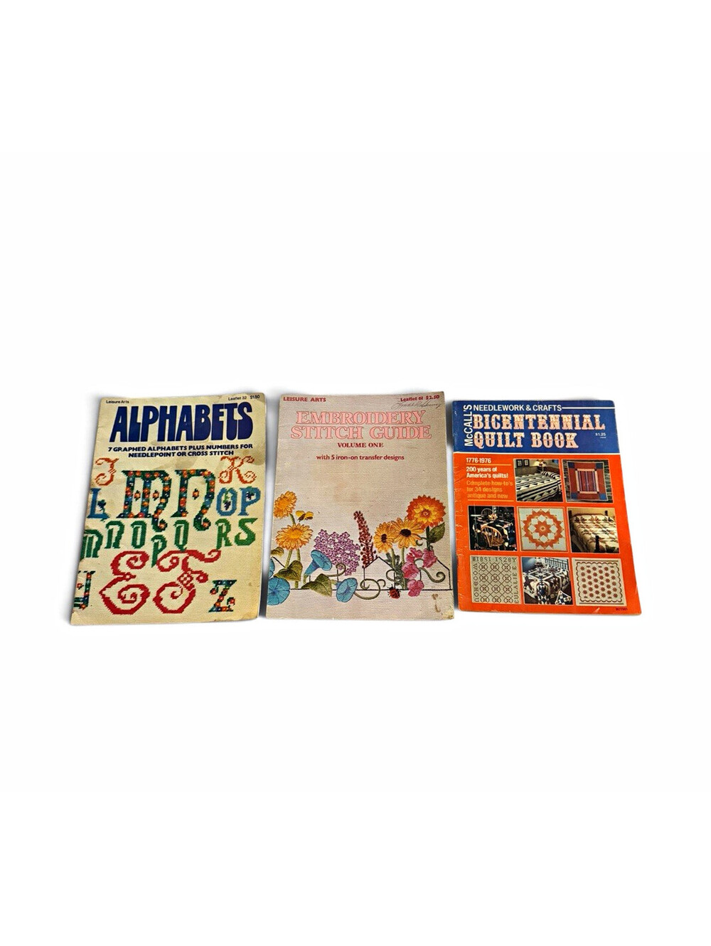 Vintage Needlework Craft Book Lot Embroidery Quilt Patterns